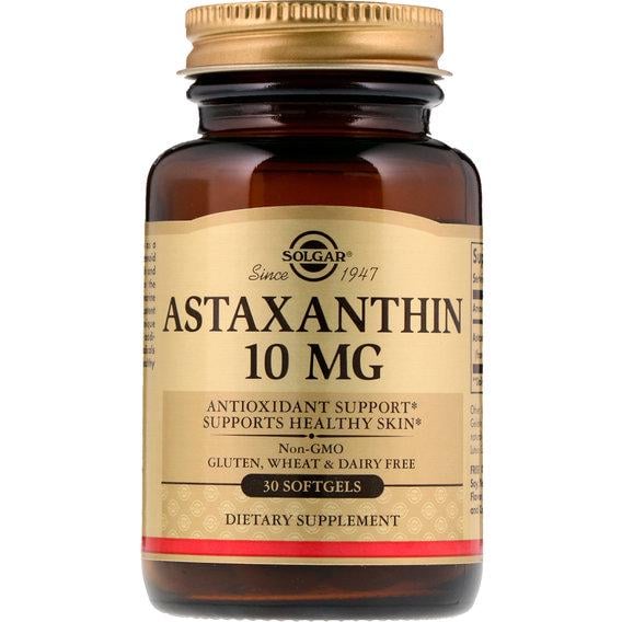 Астаксантін Solgar Natural Astaxanthin 10 mg 30 Softgels (SOL-36204)