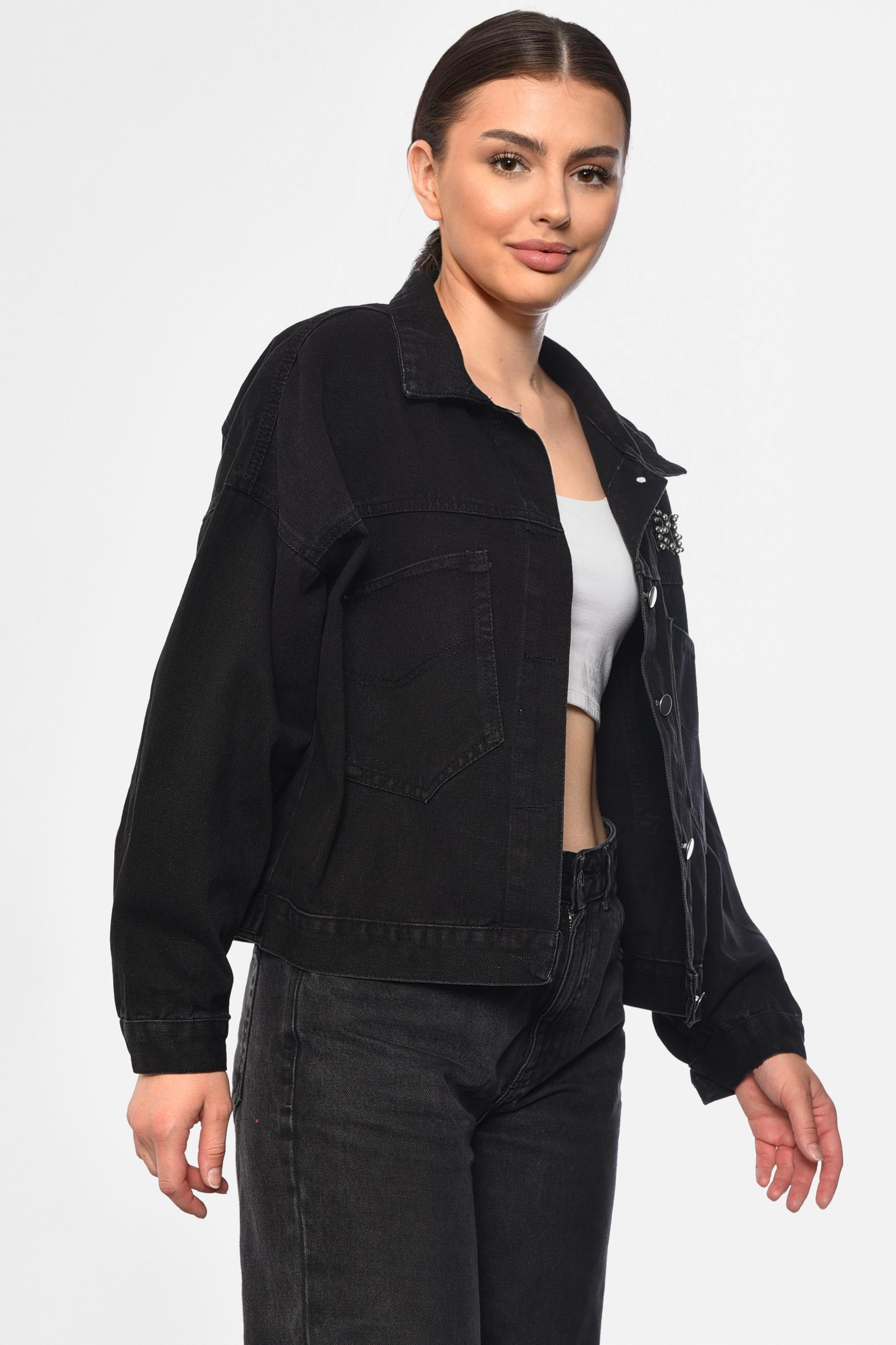 Джинсовка жіноча 2XL Чорний (184215) - фото 2 Джинсовка жіноча 2XL Чорний (184215) - фото 2