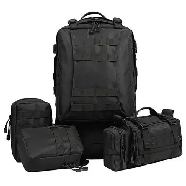 Рюкзак тактический бескаркасный с подсумками Eagle B08 55 л Черный