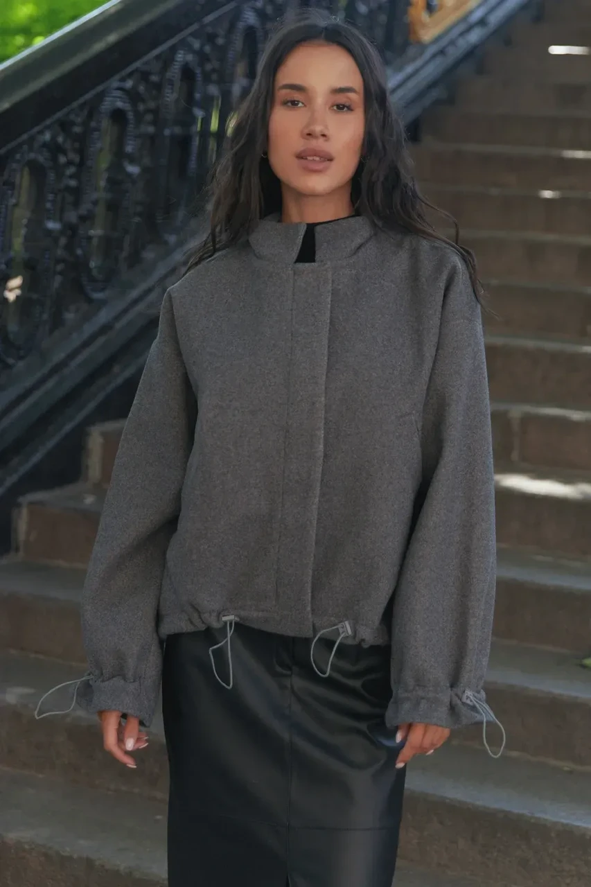 Пальто жіноче укорочене Seventeen XXL-3XL Сірий (2701171030) - фото 3