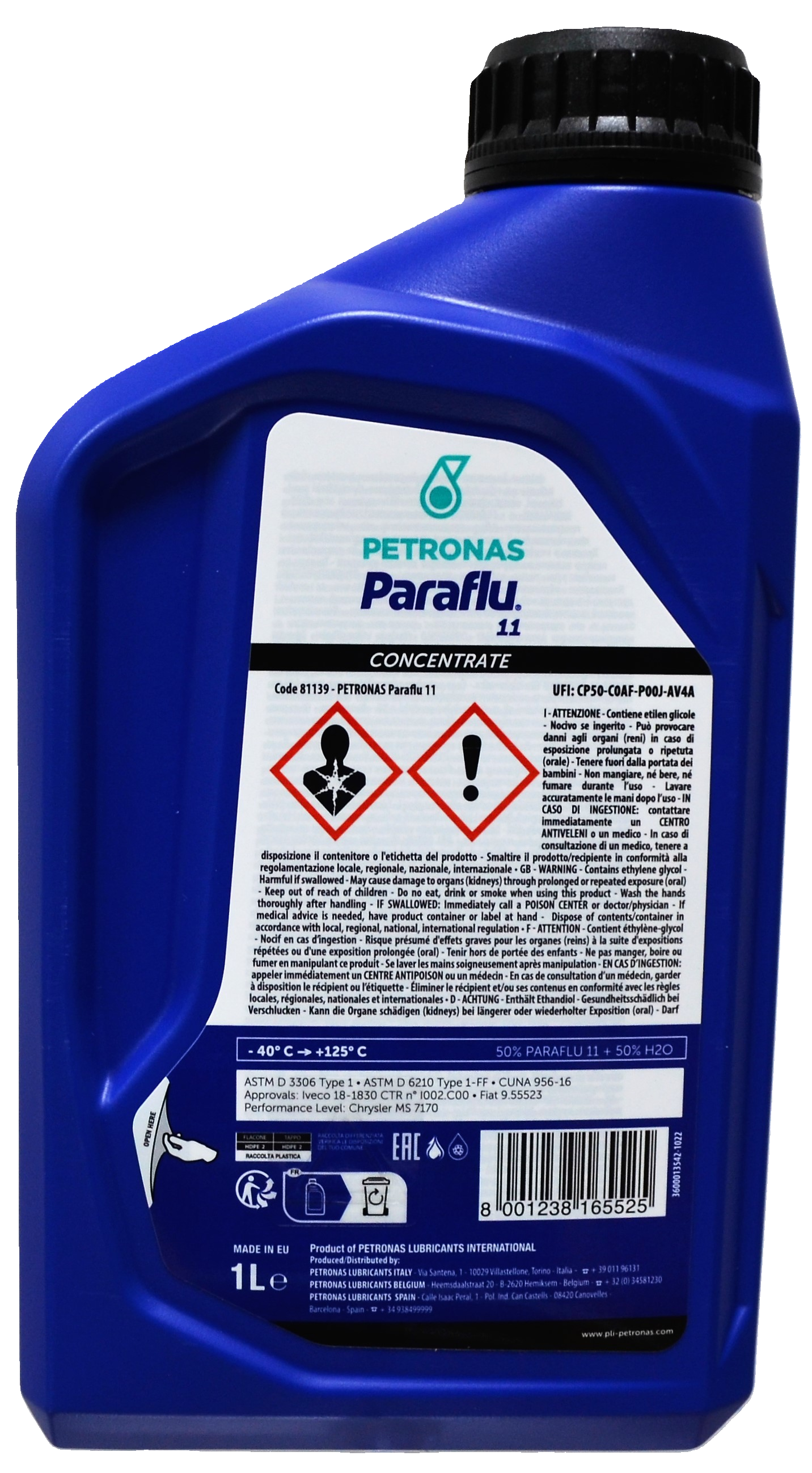 Антифриз PETRONAS LUBRICANTS PARAFLU 11 Зелено-синій (2422516074) - фото 3 Антифриз PETRONAS LUBRICANTS PARAFLU 11 Зелено-синій (2422516074) - фото 3