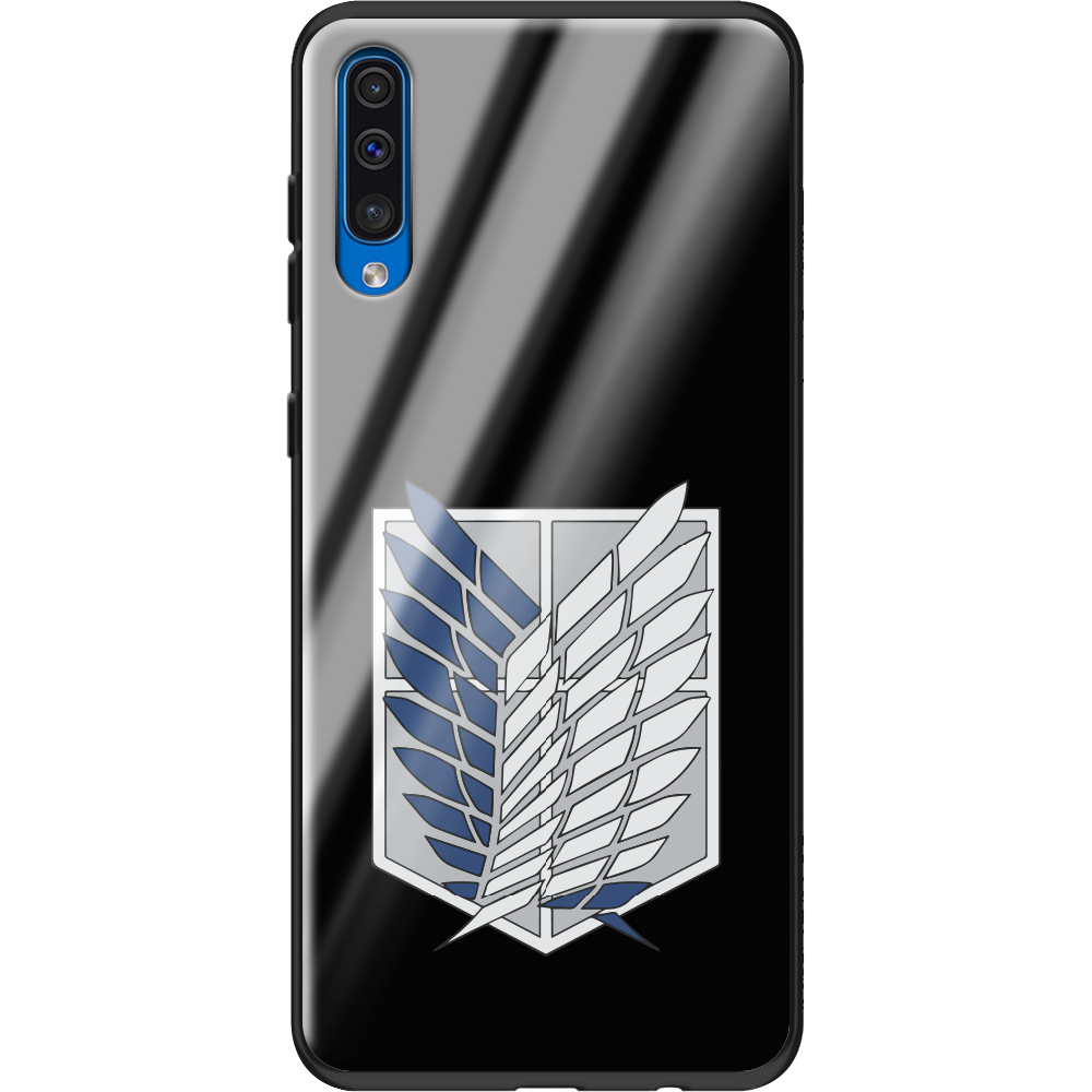 Чехол Boxface Samsung A505 Galaxy A50 Атака Титанов Крылья Свободы Черный силикон со стеклом (36417-bk88-37739)