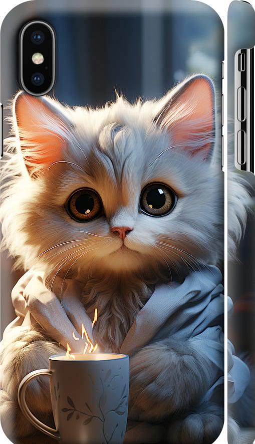 Чехол на iPhone X White cat (5646c-1050-42517)