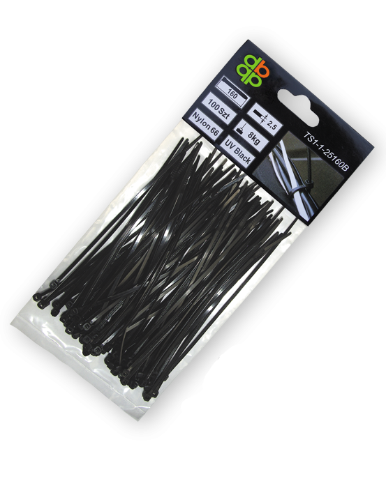 Стяжки кабельные пластиковые Bradas 4,8x200 мм 100 шт. UV Black