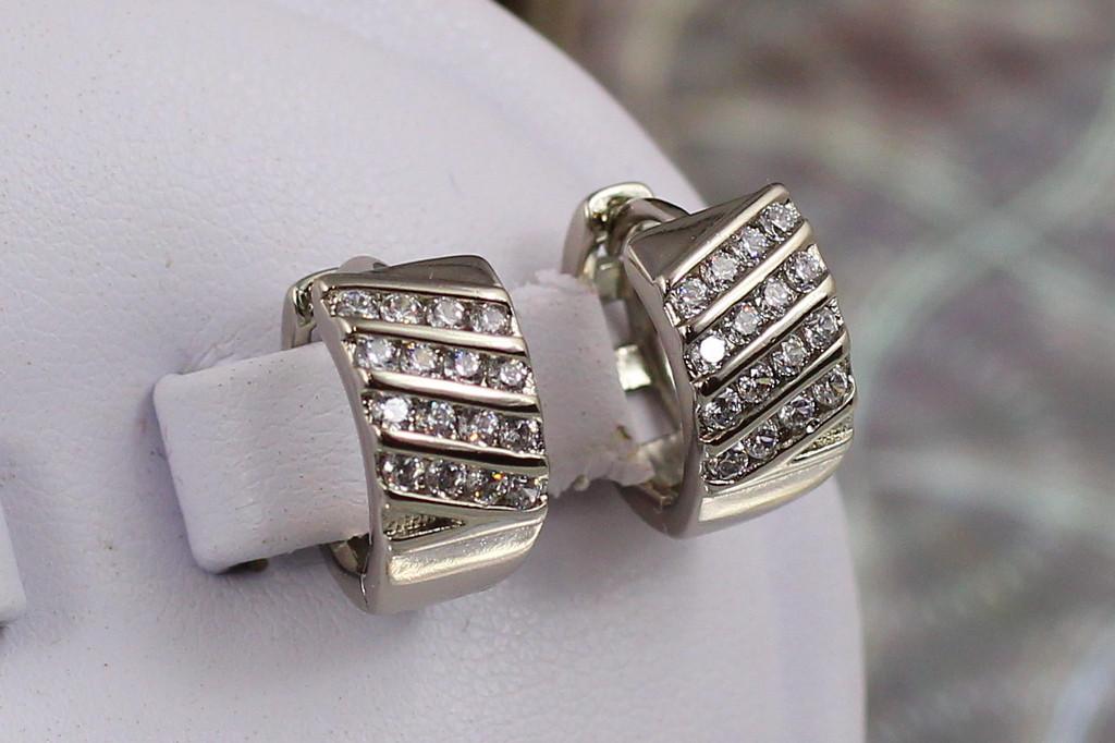 Серьги Xuping Jewelry Кольца пепита 1,4 см Серебристый