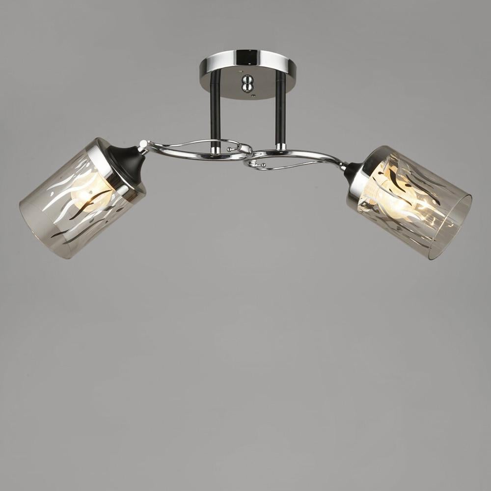 Люстра стельова Lighthouse SRS-19485/2 BK+CH з візерунком Чорний/Хром/Прозорий Люстра стельова Lighthouse SRS-19485/2 BK+CH з візерунком Чорний/Хром/Прозорий