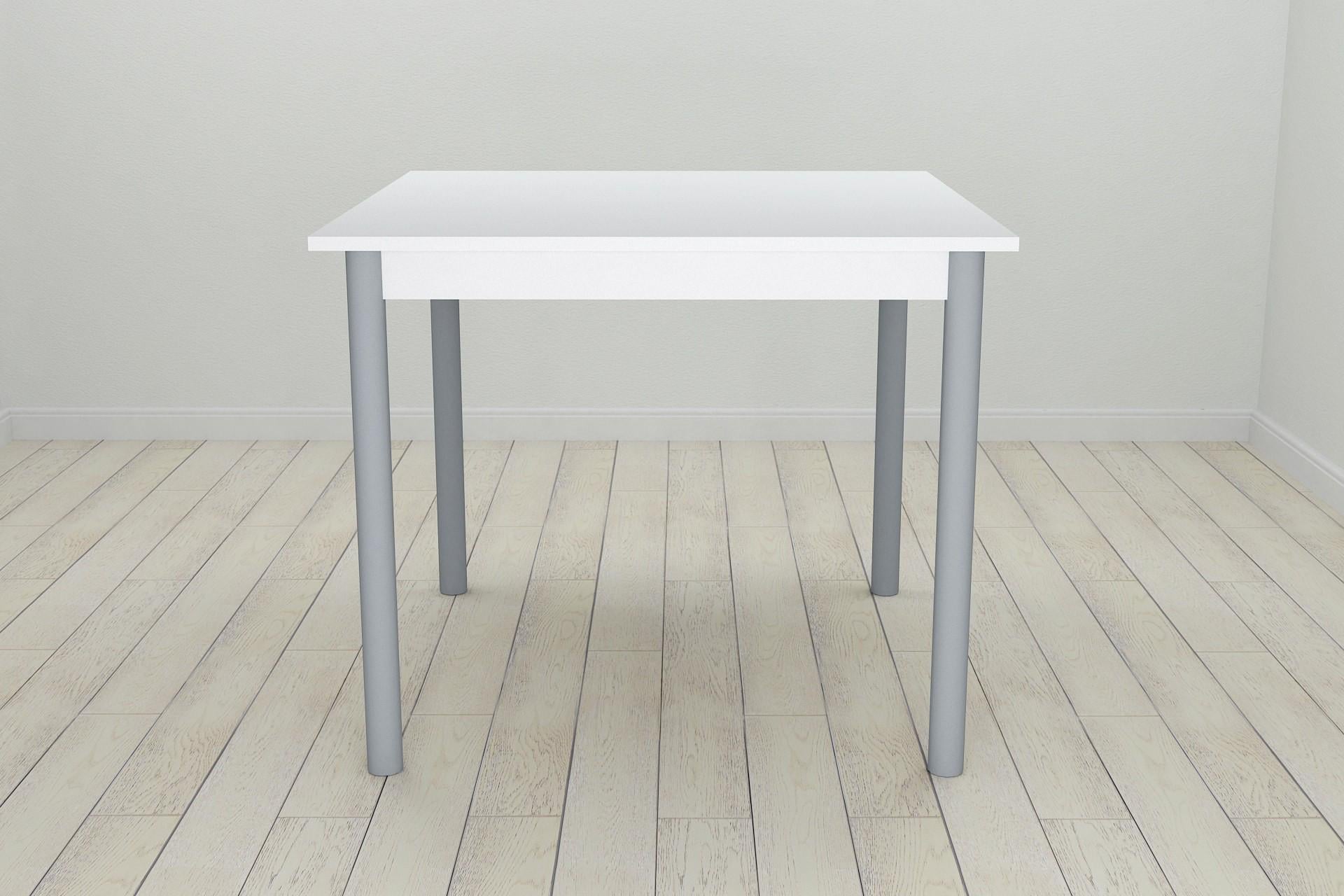 Стол кухонный Ferrum-decor Агата ДСП 16 мм 75x80x80 см Серый/белый (FRD-106251)