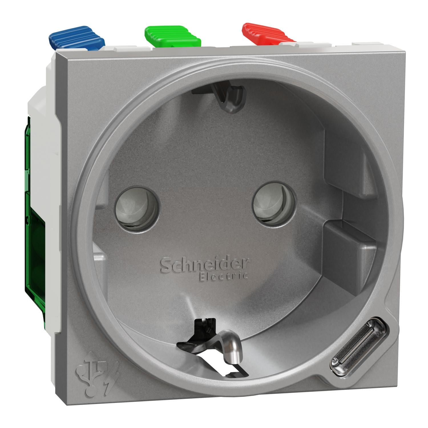 Розетка и USB тип С Schneider Electric Unica New 10,5 Вт 2 модуля Алюминий (NU301730) Розетка и USB тип С Schneider Electric Unica New 10,5 Вт 2 модуля Алюминий (NU301730)