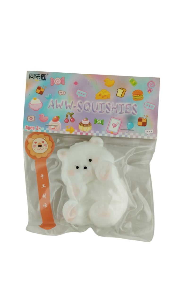 Игрушка антистресс сквиш Мишка Белый (000048)