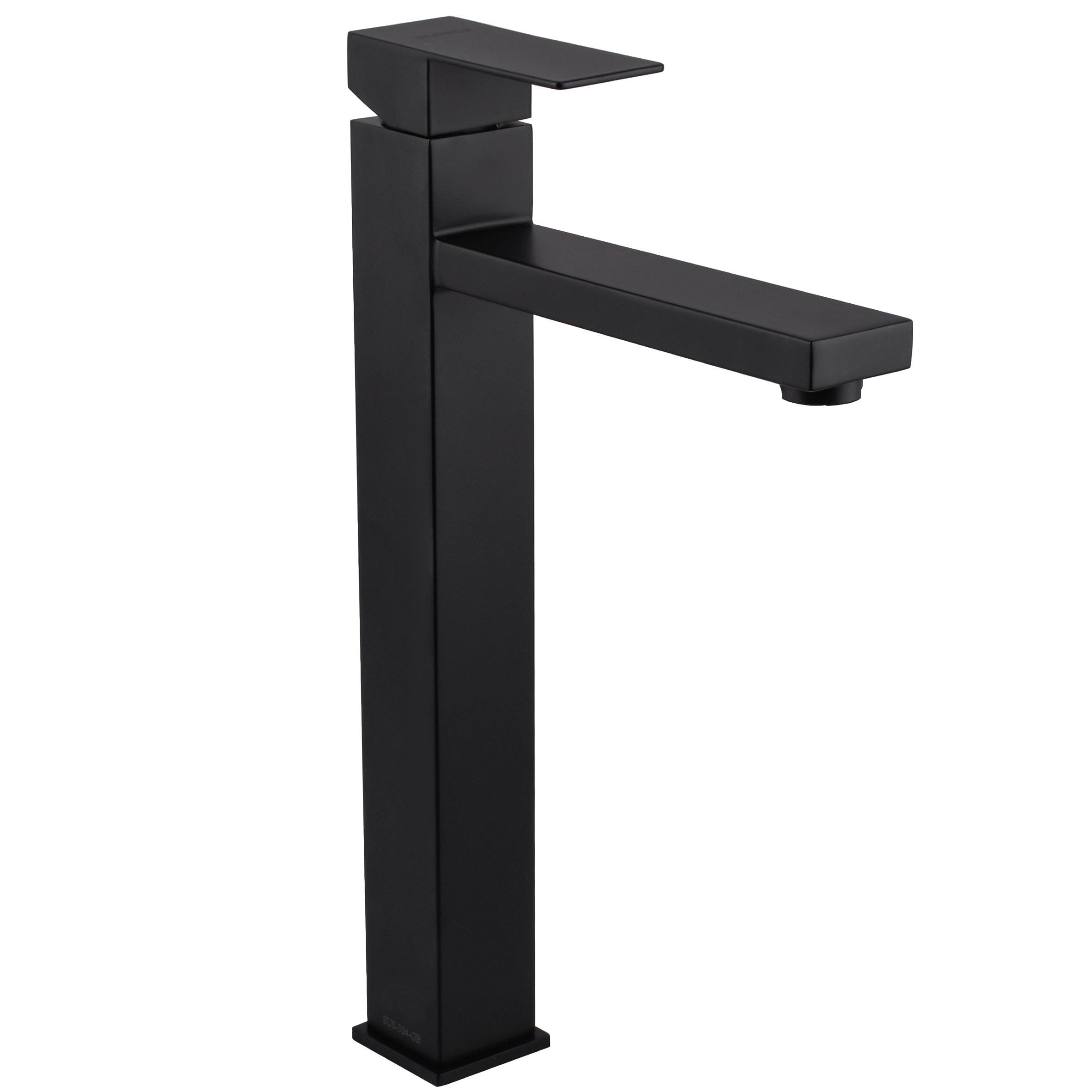 Смеситель для накладной чаши GLux Sicilia квадратный Черный матовый (SBQ-201HL-BB)