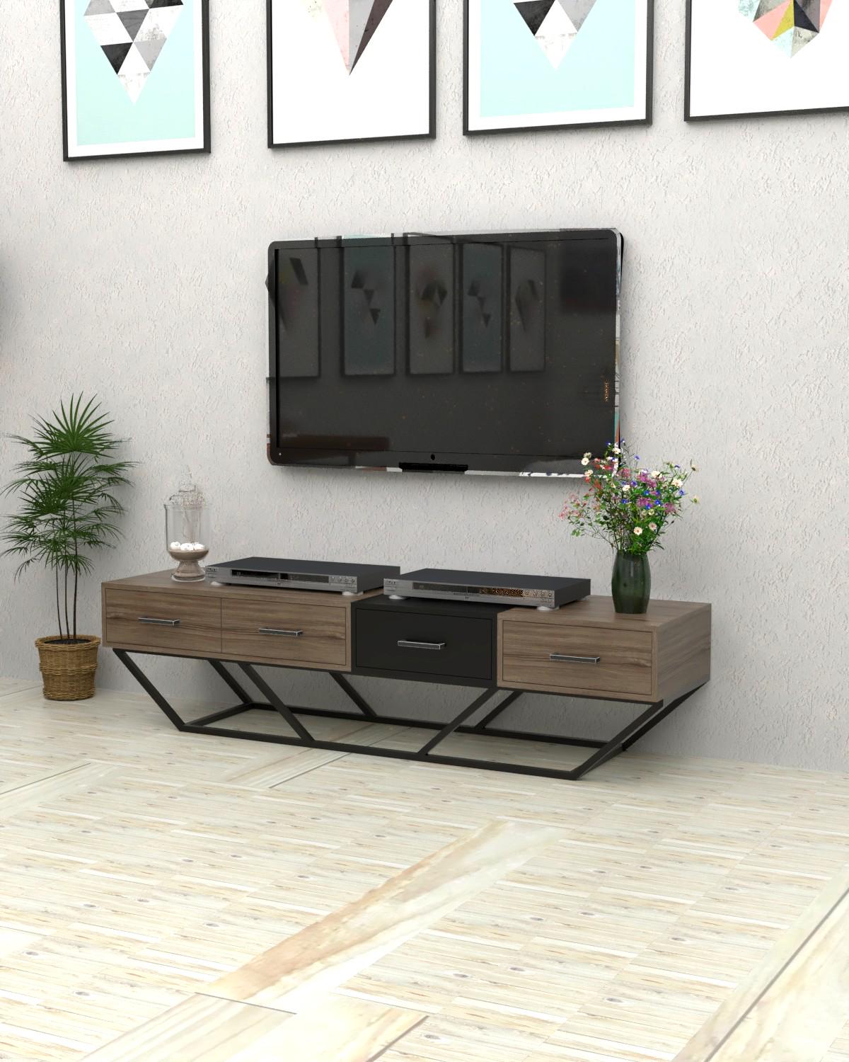 Тумба под телевизор EcoLoft Вестар DSP-1473-4 в стиле лофт Монтеверде (35282292)