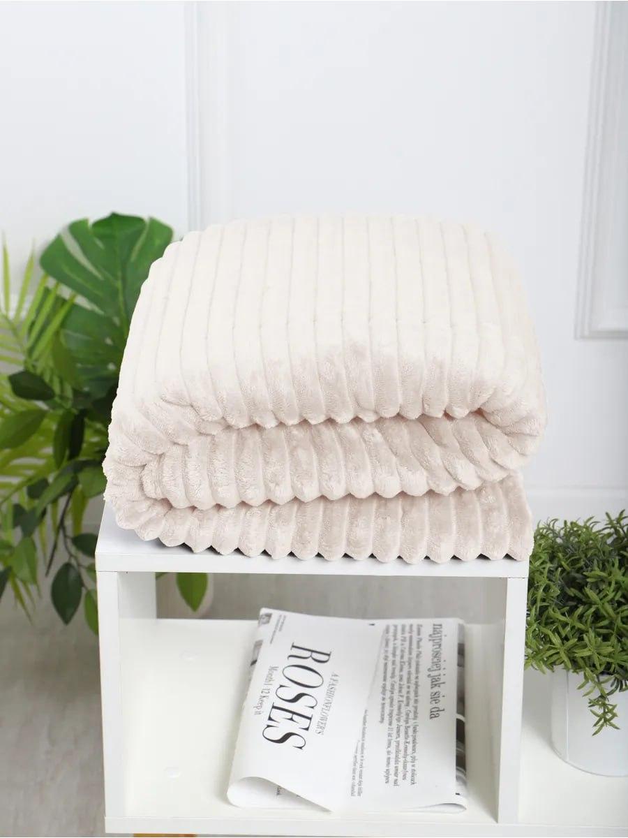 Плед шарпей евро 200х230 см Молочный (П4К-Am-sharp-023)