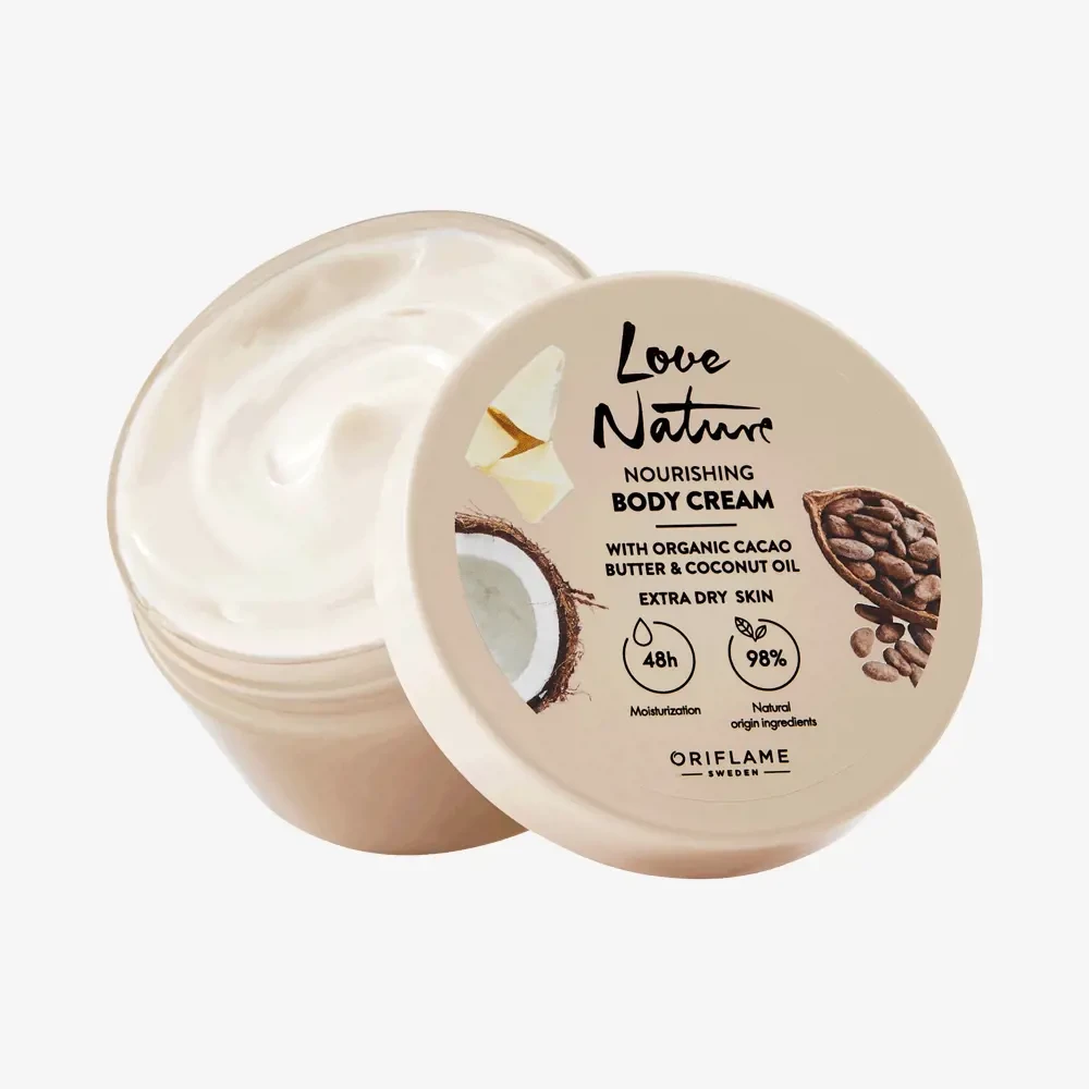 Крем для тіла живильний Oriflame Love Nature з олією Какао і кокоса 42991 200 мл (2824651577)
