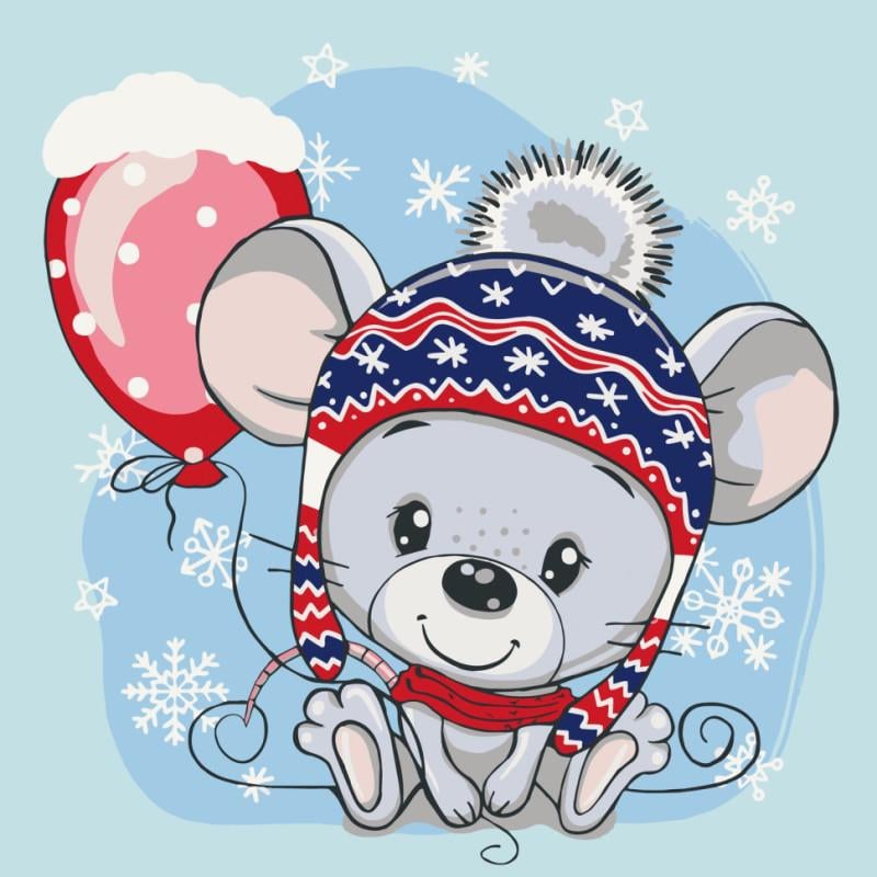 Розпис на полотні Art Craft Мишеня з кулькою 30х30 см (15548-AC)