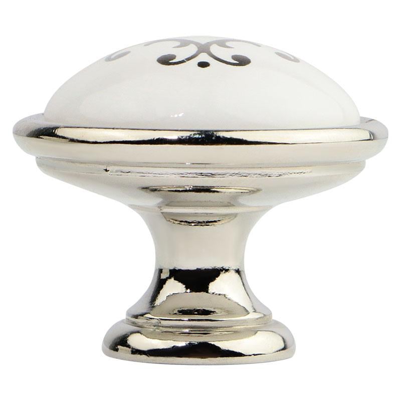 Мебельная ручка Bosetti Marella CL 24316.01.035 Никель полированный/белый с рисунком (18786) - фото 3 Мебельная ручка Bosetti Marella CL 24316.01.035 Никель полированный/белый с рисунком (18786) - фото 3