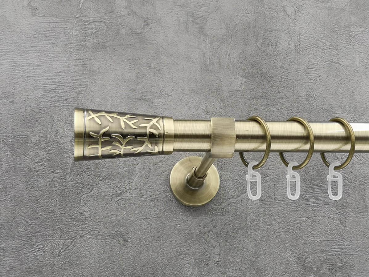 Карниз Quadrum Севилья гладкая штанга одинарный модерн 25 мм 400 см Антик (264774596)