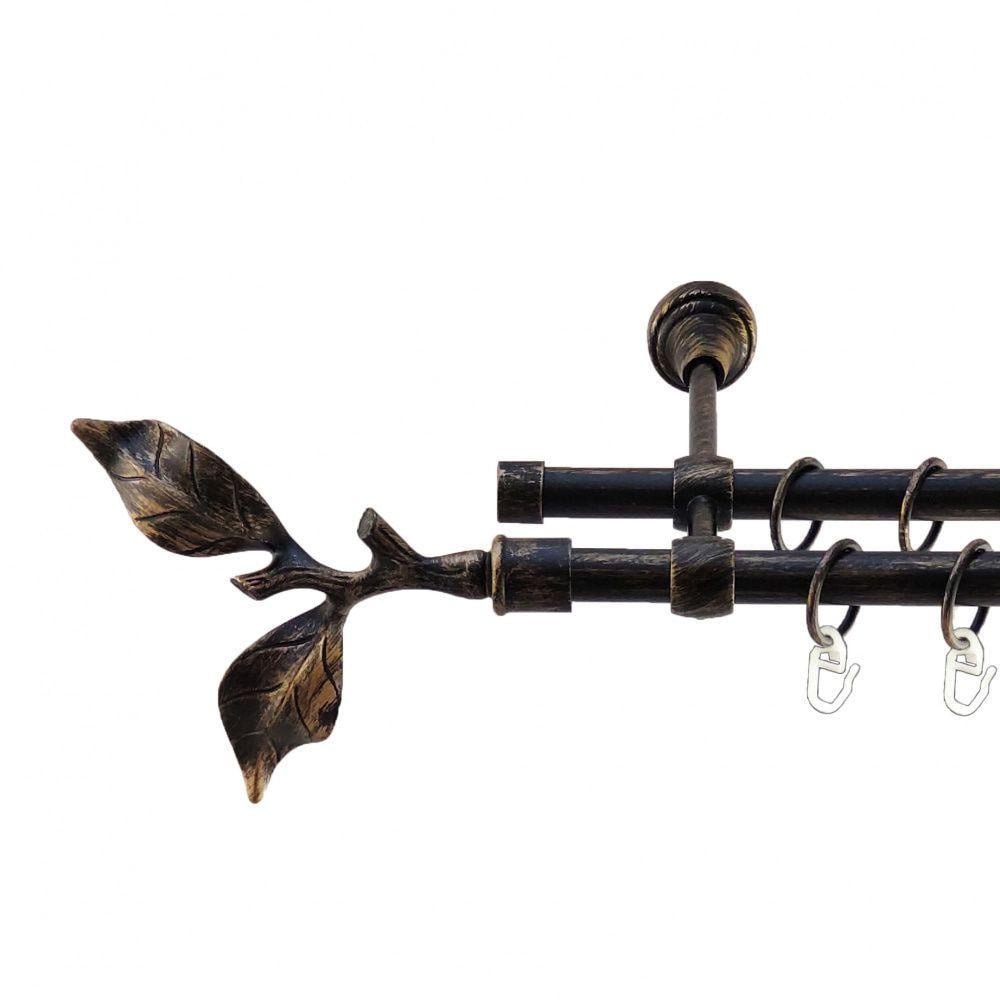 Карниз Orvit Листок дворядний гладкий 240 см Чорний/Золотий (5468282)