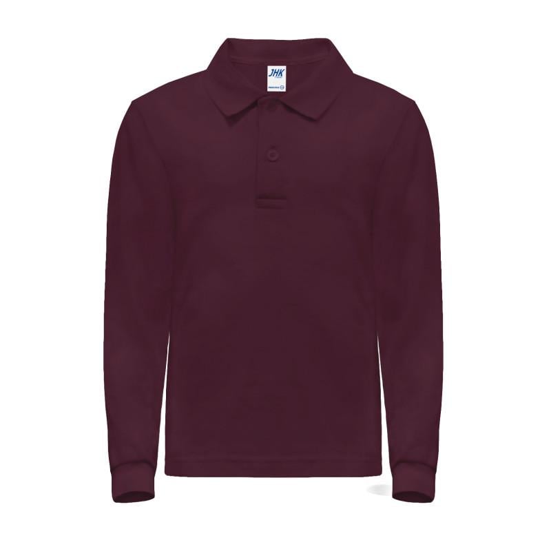 Детская футболка JHK KID POLO LS 9/11 Бордовый (BU)