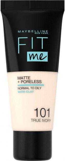 Тональний крем Maybelline Fit Me Matte 101 true ivory 30 мл (3600531544638)