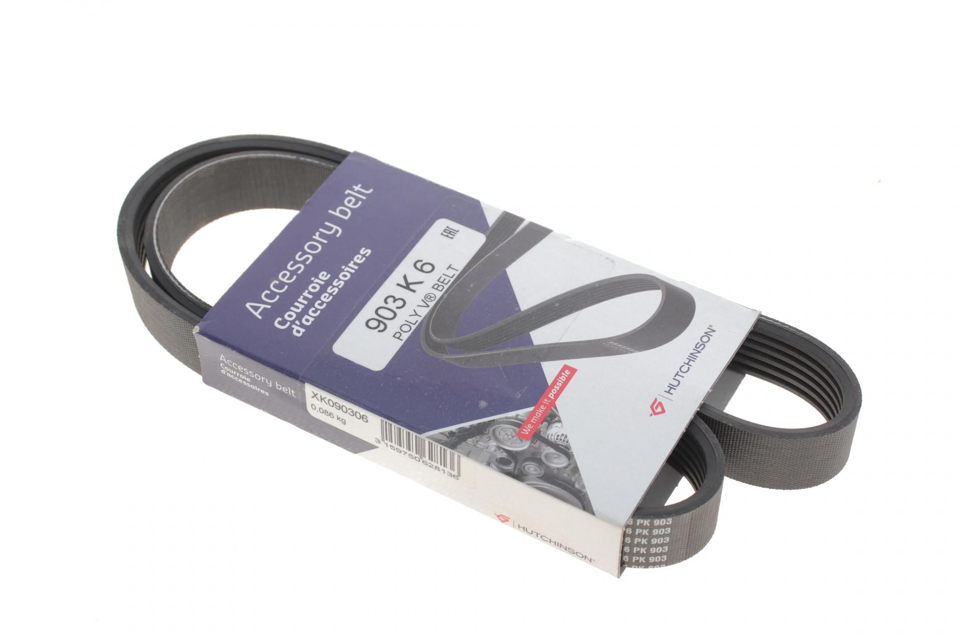 Ремінь генератора HUTCHINSON VW Caddy III/Fiat Ducato 1.6/2.5TDI 94-02 6PK903 903 K 6