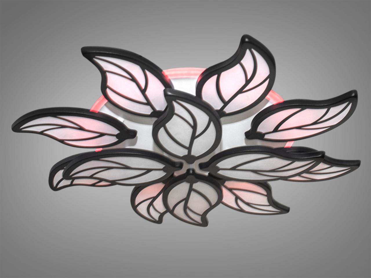 Люстра LED для зала с подсветкой Черный 180W на 25м2 8028-8+4BK-LS (1734207273) - фото 2 Люстра LED для зала с подсветкой Черный 180W на 25м2 8028-8+4BK-LS (1734207273) - фото 2