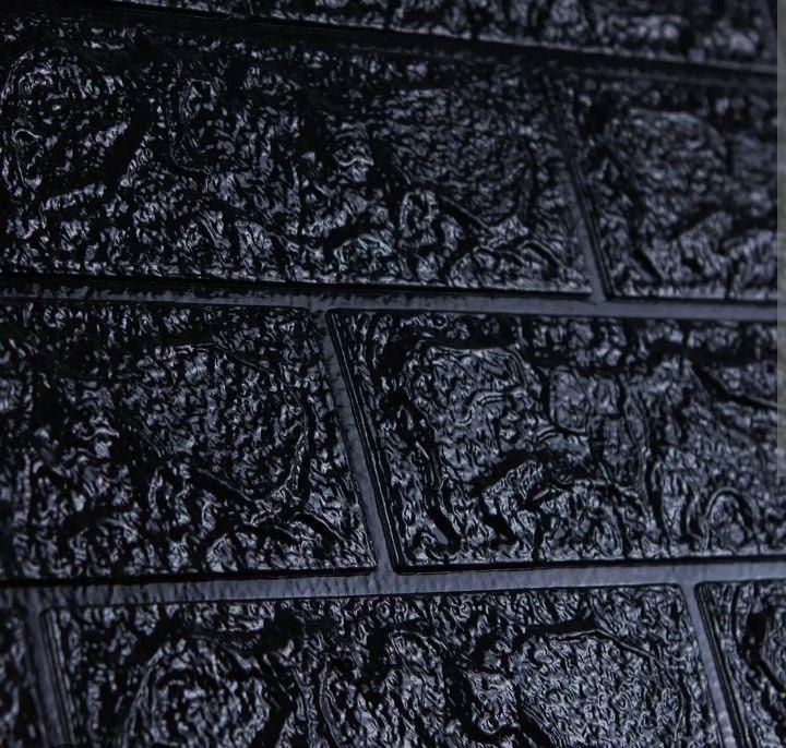 3D-панель декоративная под кирпич самоклеящийся 700x770x2 мм Черный (BN2-010)