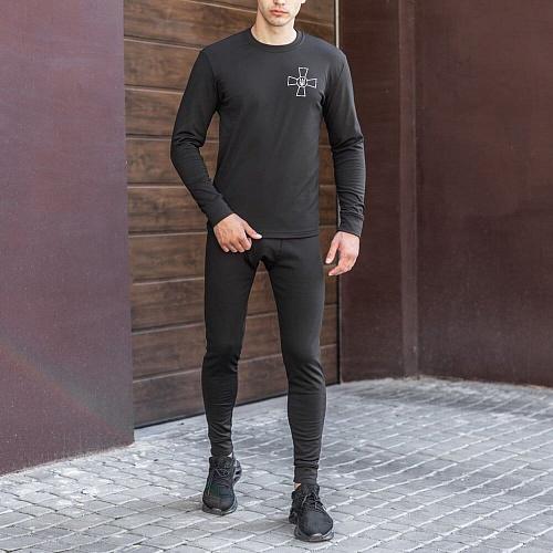 Термокомплект Pobedov Teplo лого ЗСУ S Чорний (13210042) Термокомплект Pobedov Teplo лого ЗСУ S Чорний (13210042)