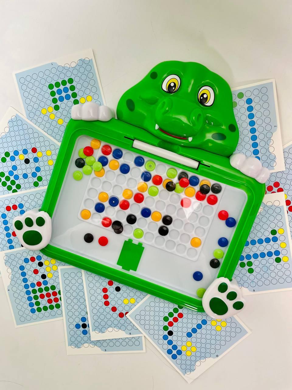 Мозаика W 6503 100 магнитная/стилус/цветные шарики/10 двусторонних карточек с заданиями