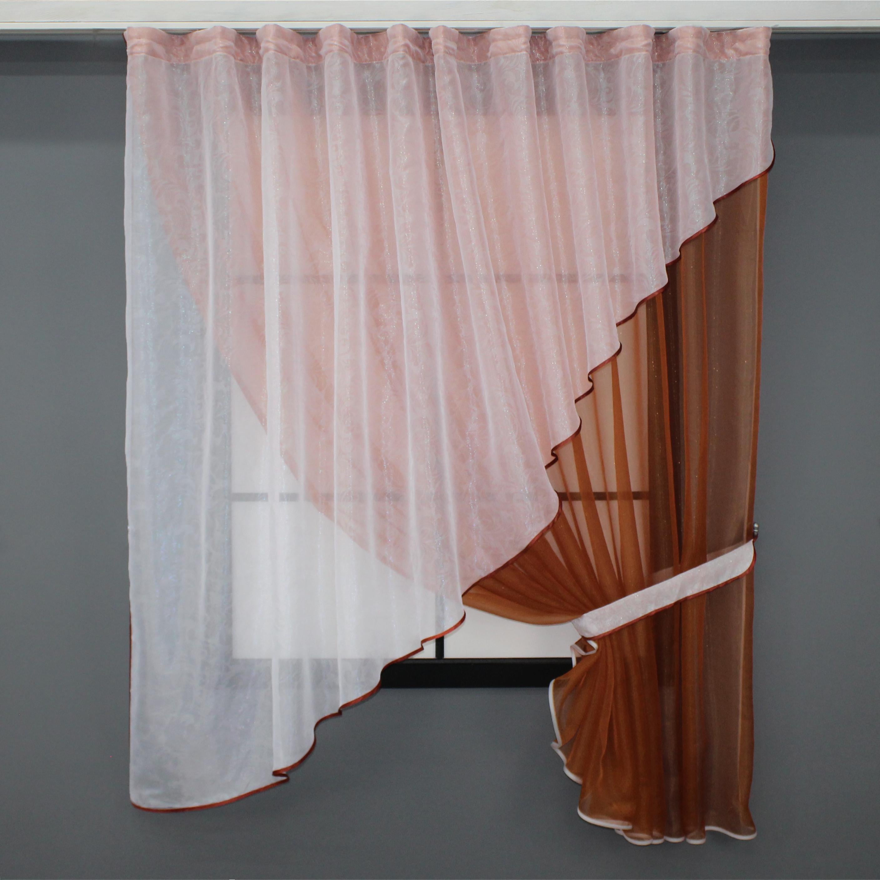 Комплект штор VR-Textil № 001к 280х170 см Терракотовый/Белый (52-0756)