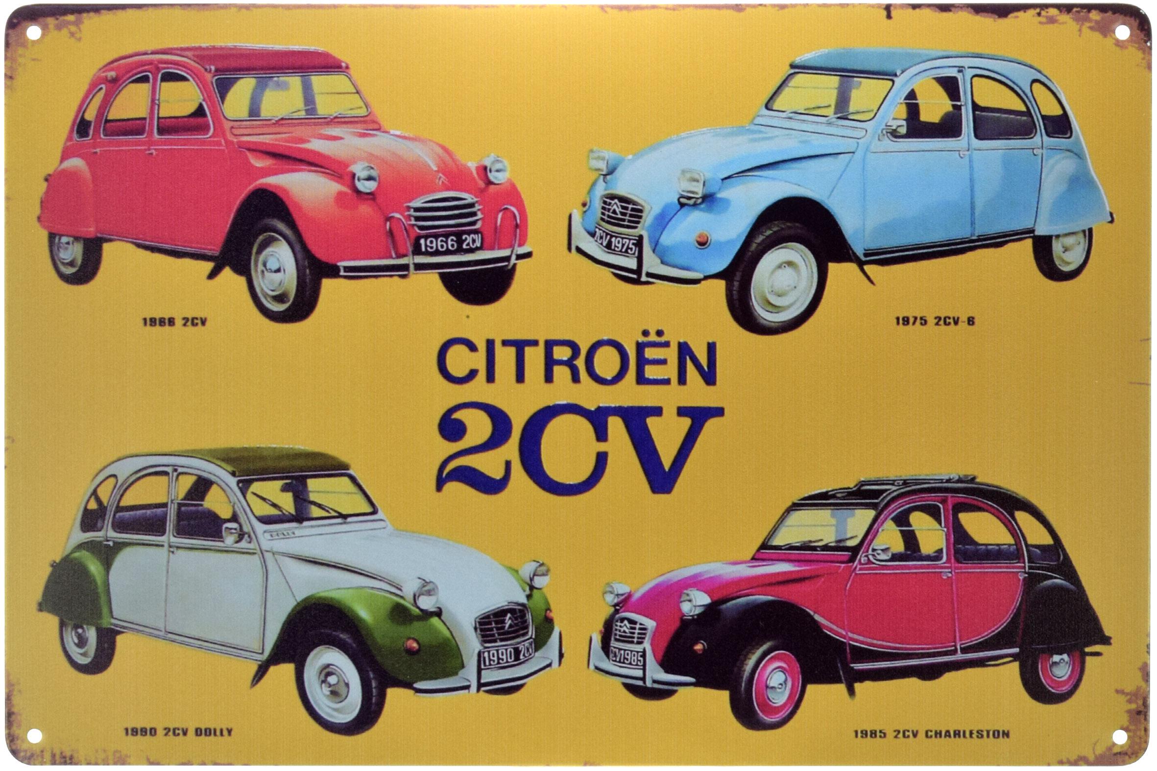 Табличка металлическая Citroen 2CV 20x30 см