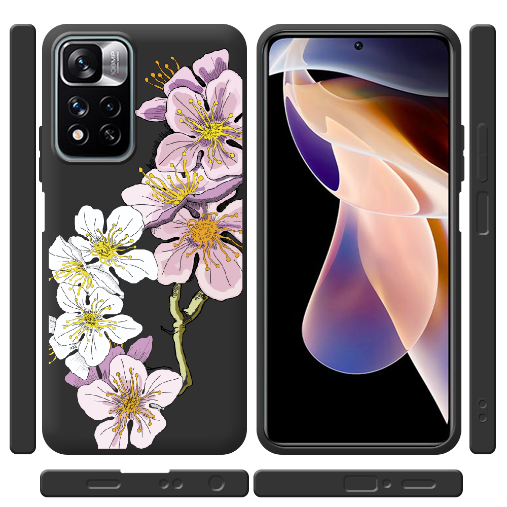 Чехол BoxFace Xiaomi Redmi Note 11 Pro Plus 5G Cherry Blossom Черный силикон (44441-cc4-44442) - фото 2