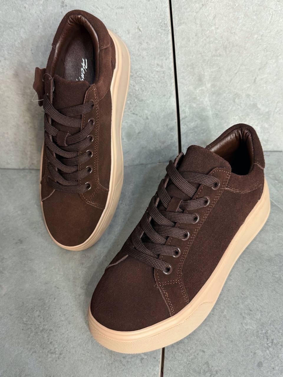 Кеды женские Hengji 85-12 натуральный замш на платформе р. 38 24,5 см Коричневый - фото 3 Кеды женские Hengji 85-12 натуральный замш на платформе р. 38 24,5 см Коричневый - фото 3