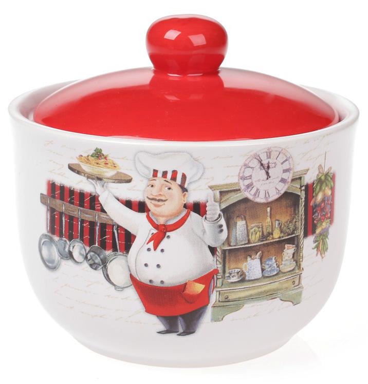 Сахарница керамическая Шеф-повар с крышкой 450 мл