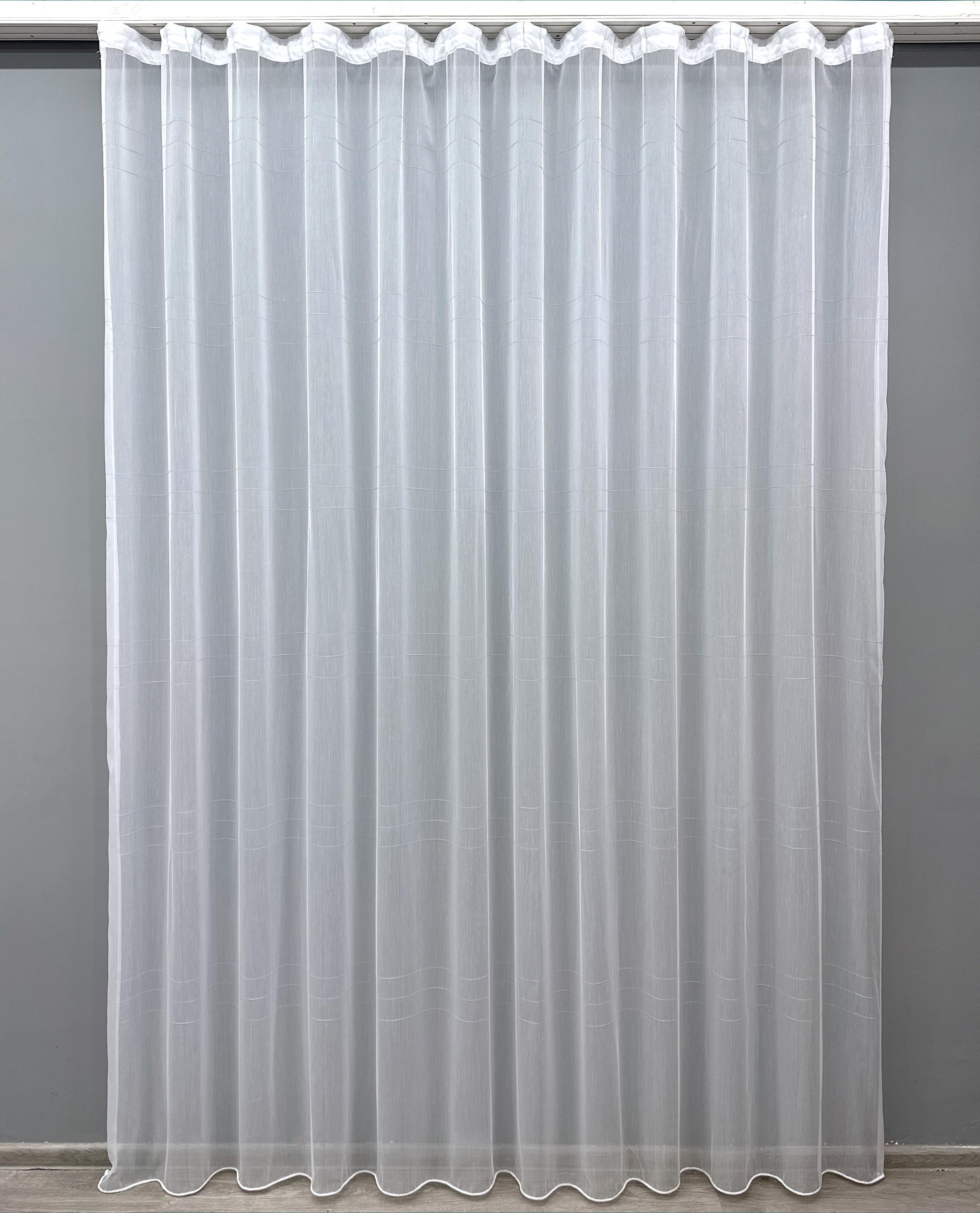 Тюль VR-Textil 1615т Бамбук в клетку 300х270 см Белый/Серый (42-0580)