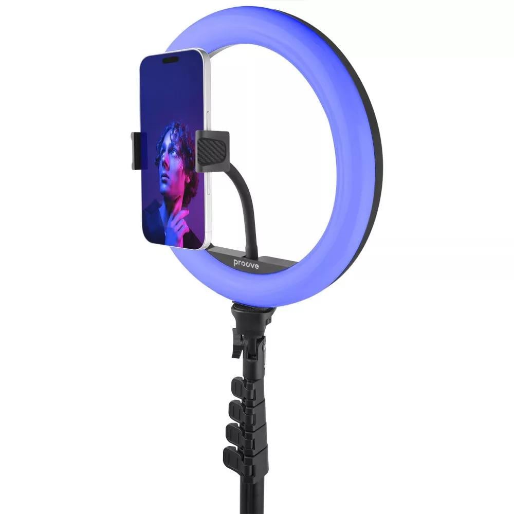 Кольцевая лампа со штативом Proove Halo LED RGB 25 см Black (PLRL10100401) - фото 7 Кольцевая лампа со штативом Proove Halo LED RGB 25 см Black (PLRL10100401) - фото 7