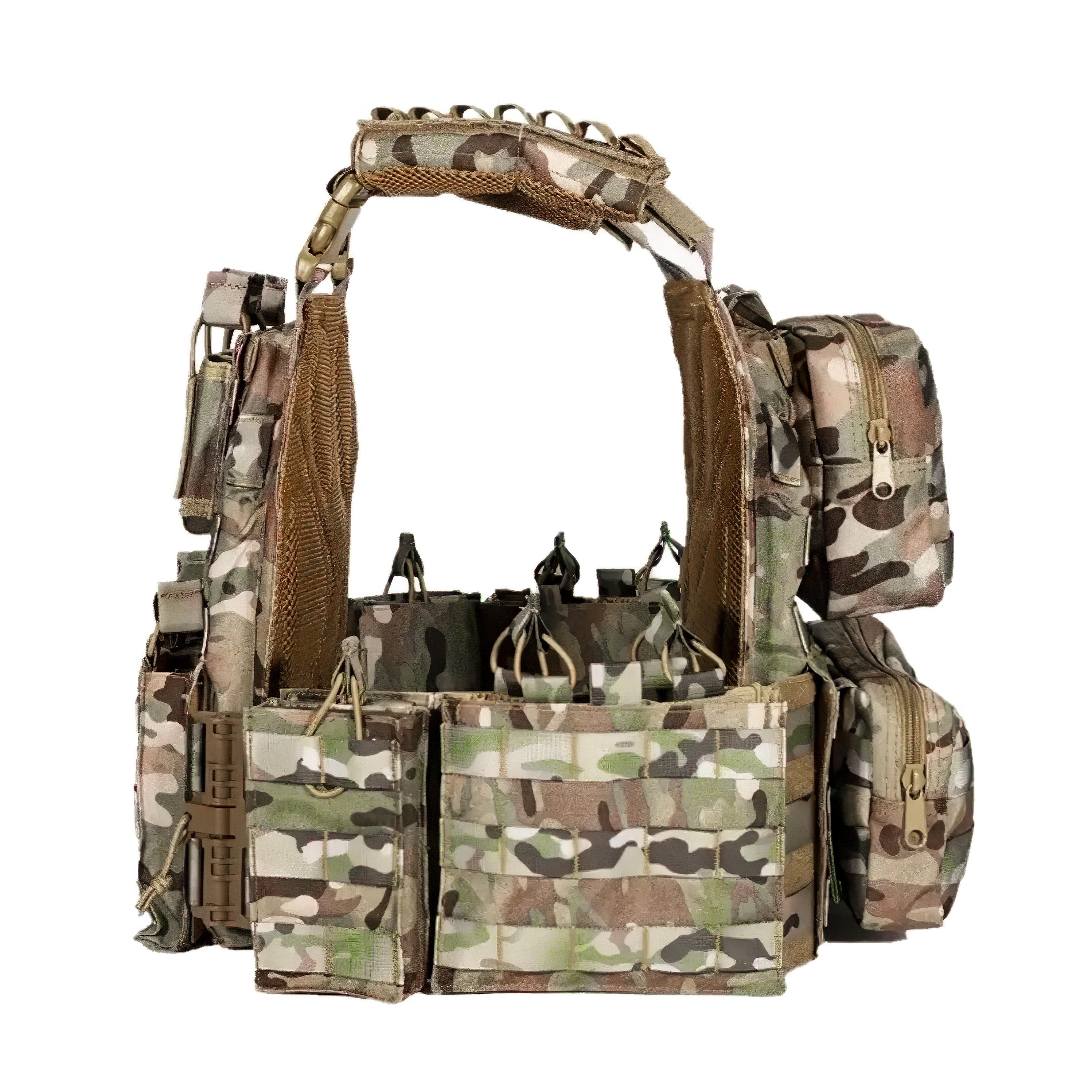 Плитоноска YAKEDA с быстрым сбросом с 16 подсумками молле Мультикам (Плит_Yak_2)