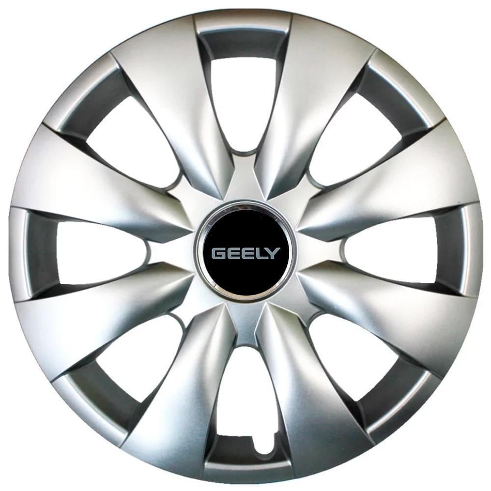 Колпаки SJS 316 с логотипом Geely R15 4 шт. Серебристый