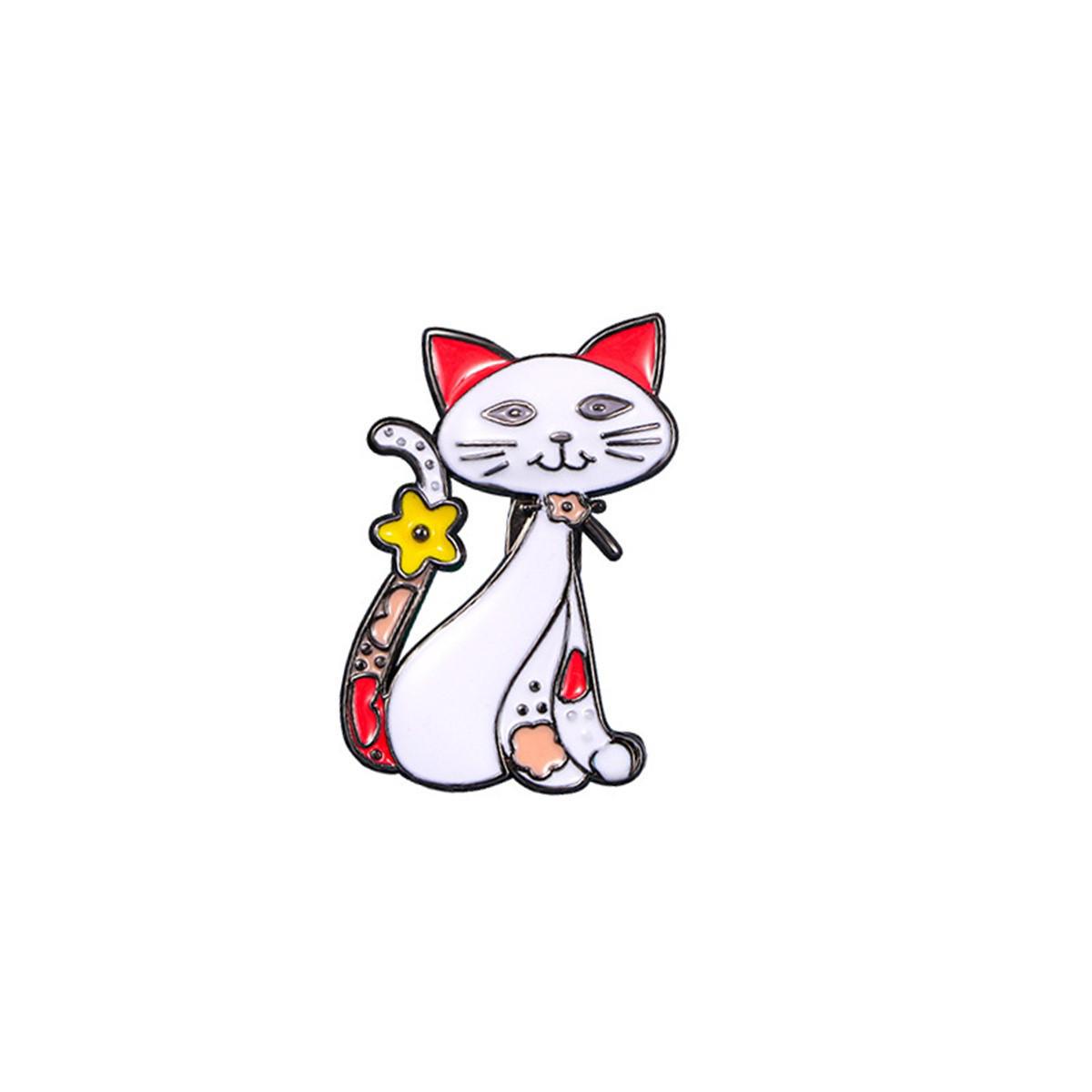 Брошь Кот Белый (8491461216)