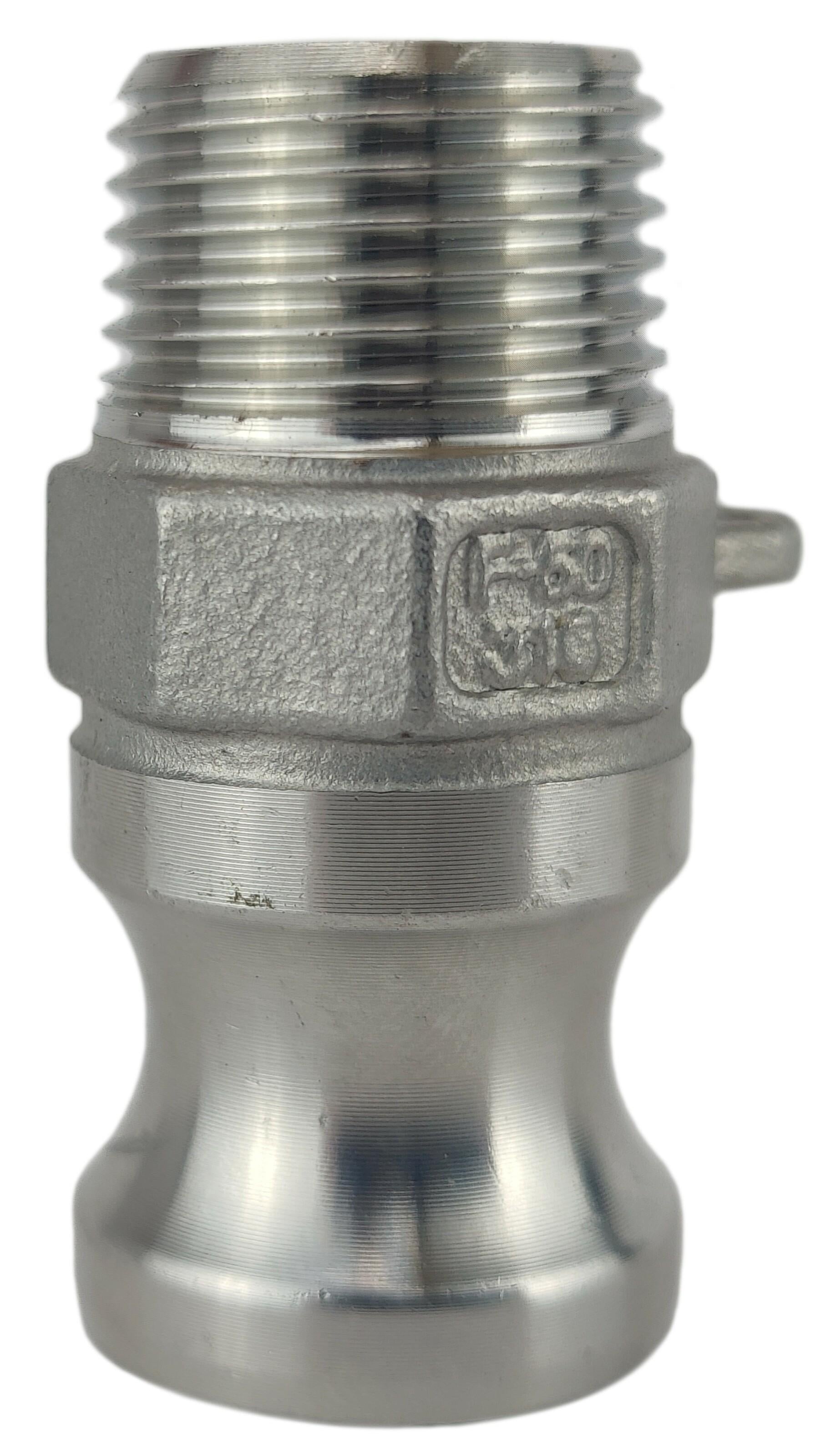 Ниппель camlock тип F с наружной резьбой BSPP ШРЗ нержавеющая сталь F-050 1/2" (50252008) Ниппель camlock тип F с наружной резьбой BSPP ШРЗ нержавеющая сталь F-050 1/2" (50252008)