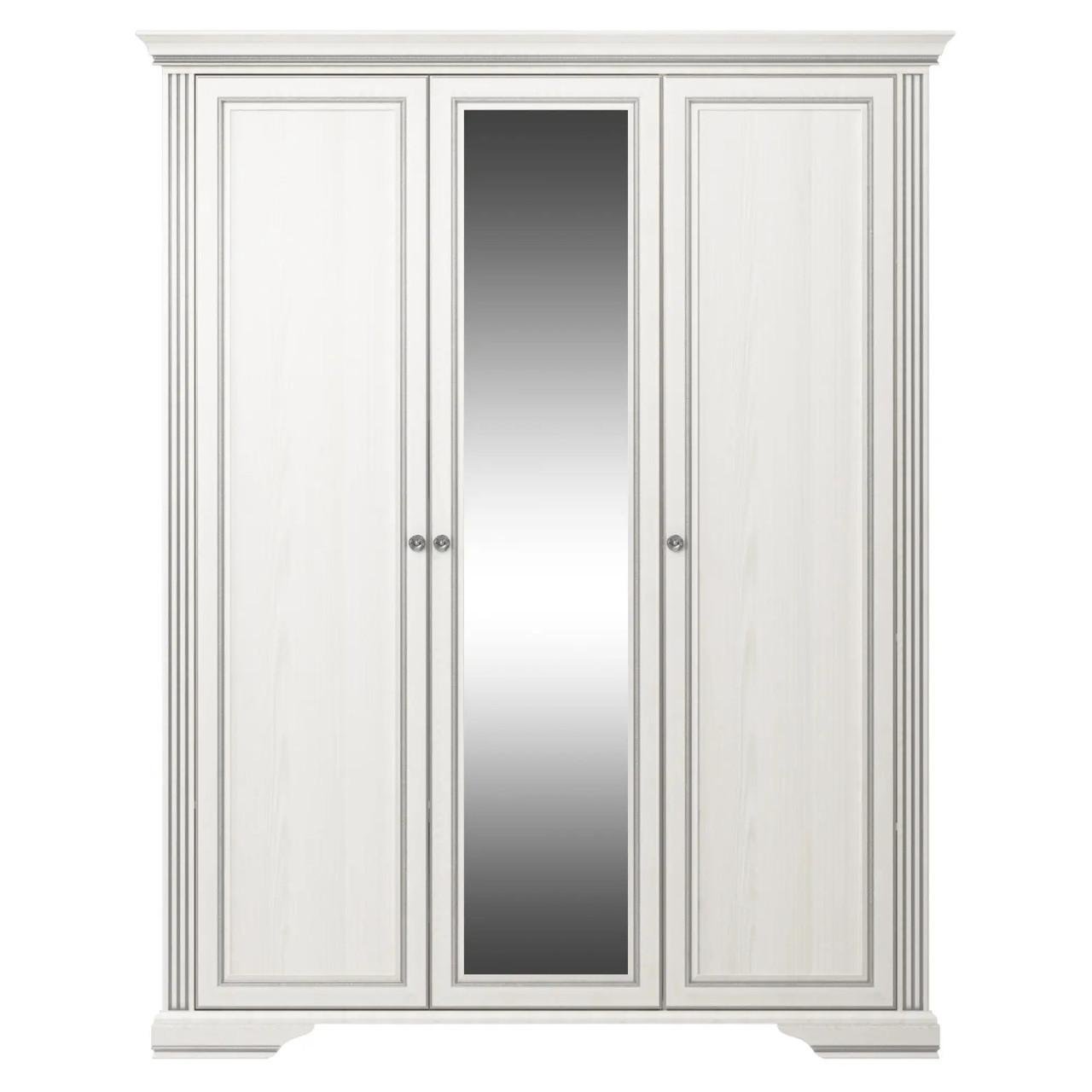 Шкаф с зеркалом Гербор Уайт 3D(2S) Ясень снежный/Сосная серебряная (GRB-1413)