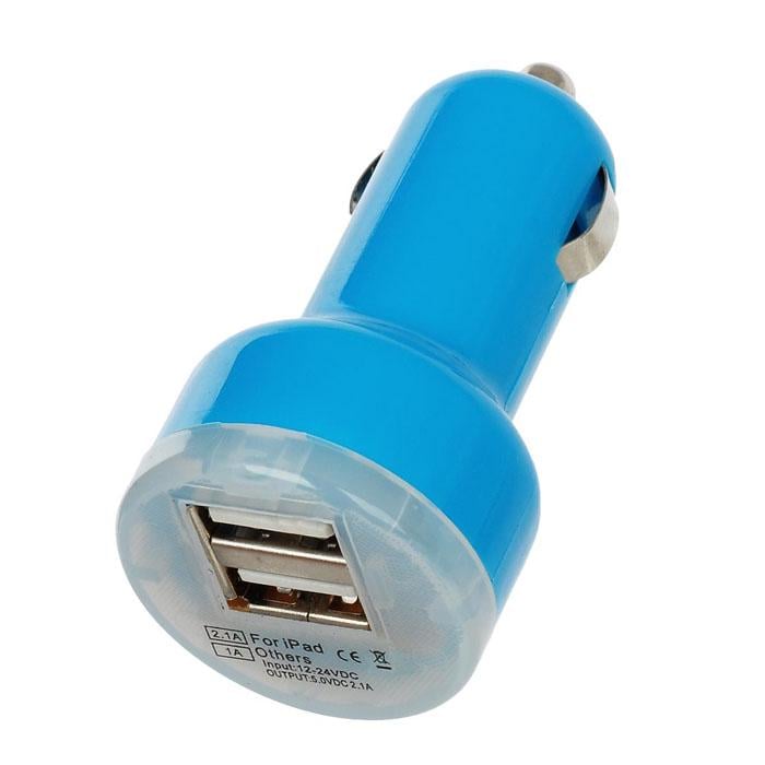 Зарядка автомобильная 2 USB 2,1 А 1 A Синий