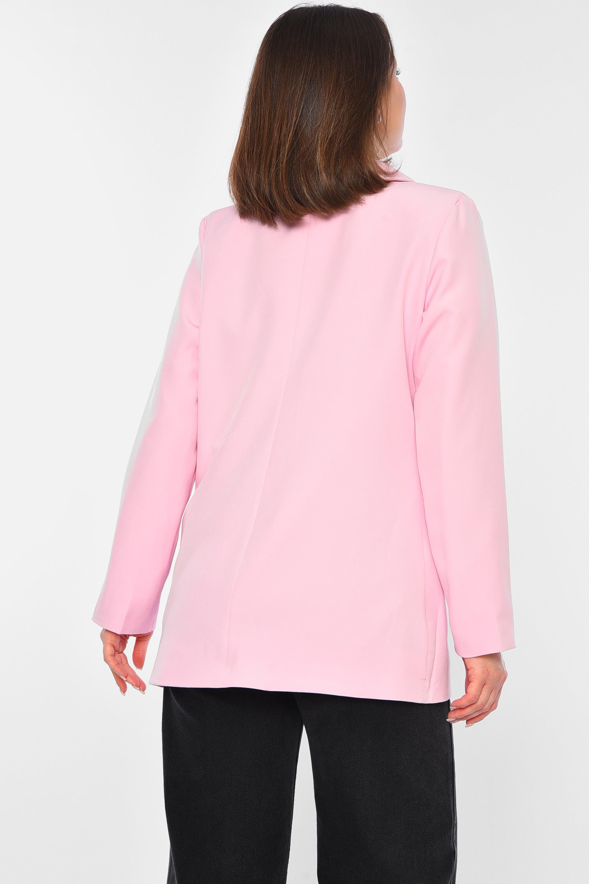 Піджак жіночий однотонний р. 44 Рожевий (194763) - фото 3 Піджак жіночий однотонний р. 44 Рожевий (194763) - фото 3