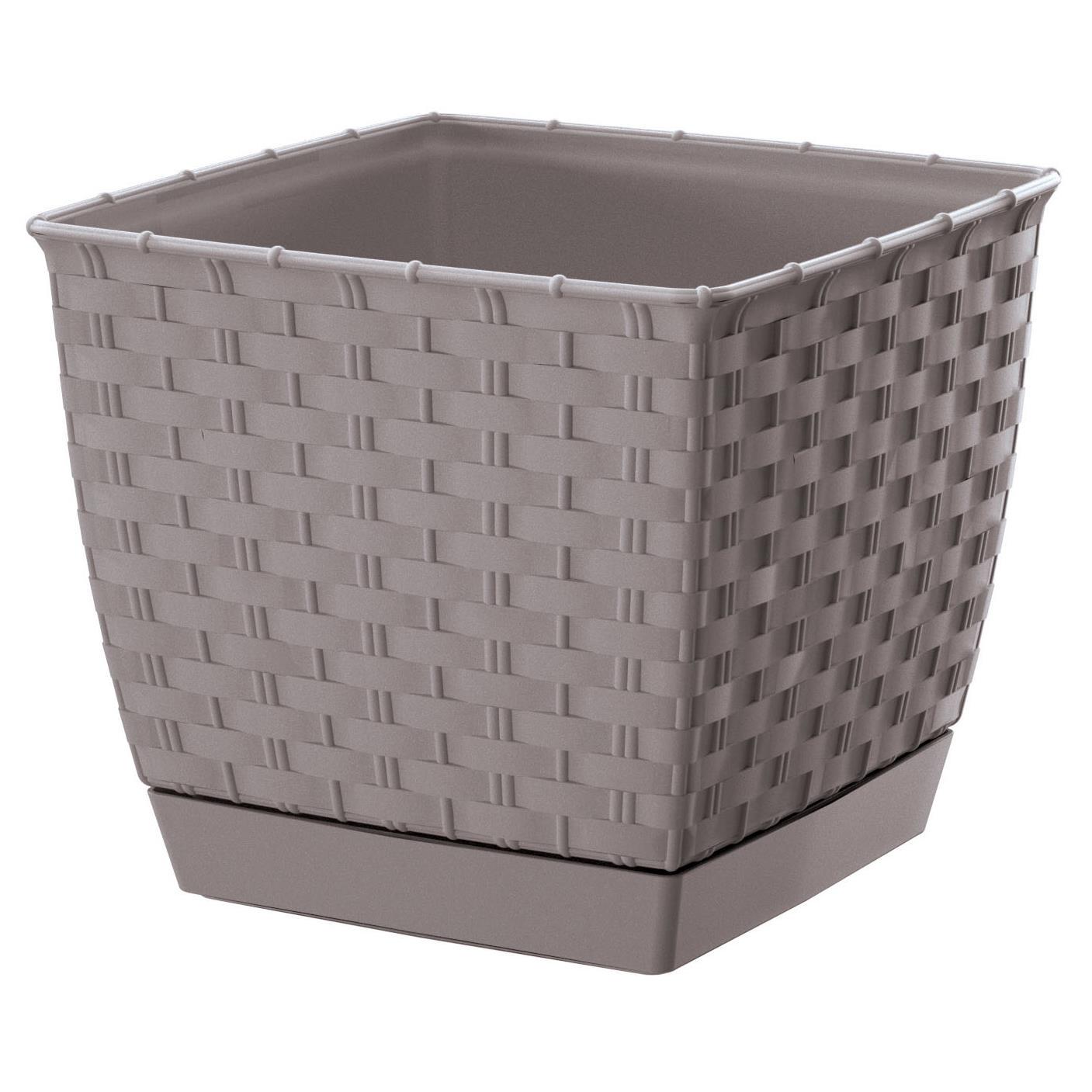 Горшок для цветов RATOLLA 250 мм квадратный с подставкой Мокка (70772-7529)