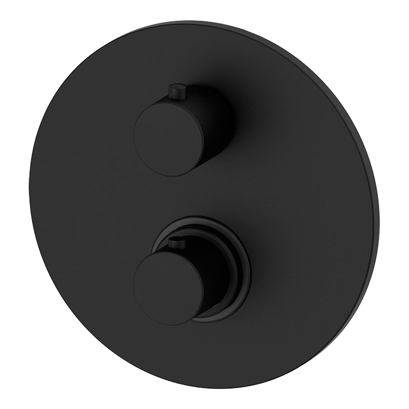 Змішувач для душу з термостатом Paffoni Light на 3 виходи Чорний матовий (LIQ019NO)