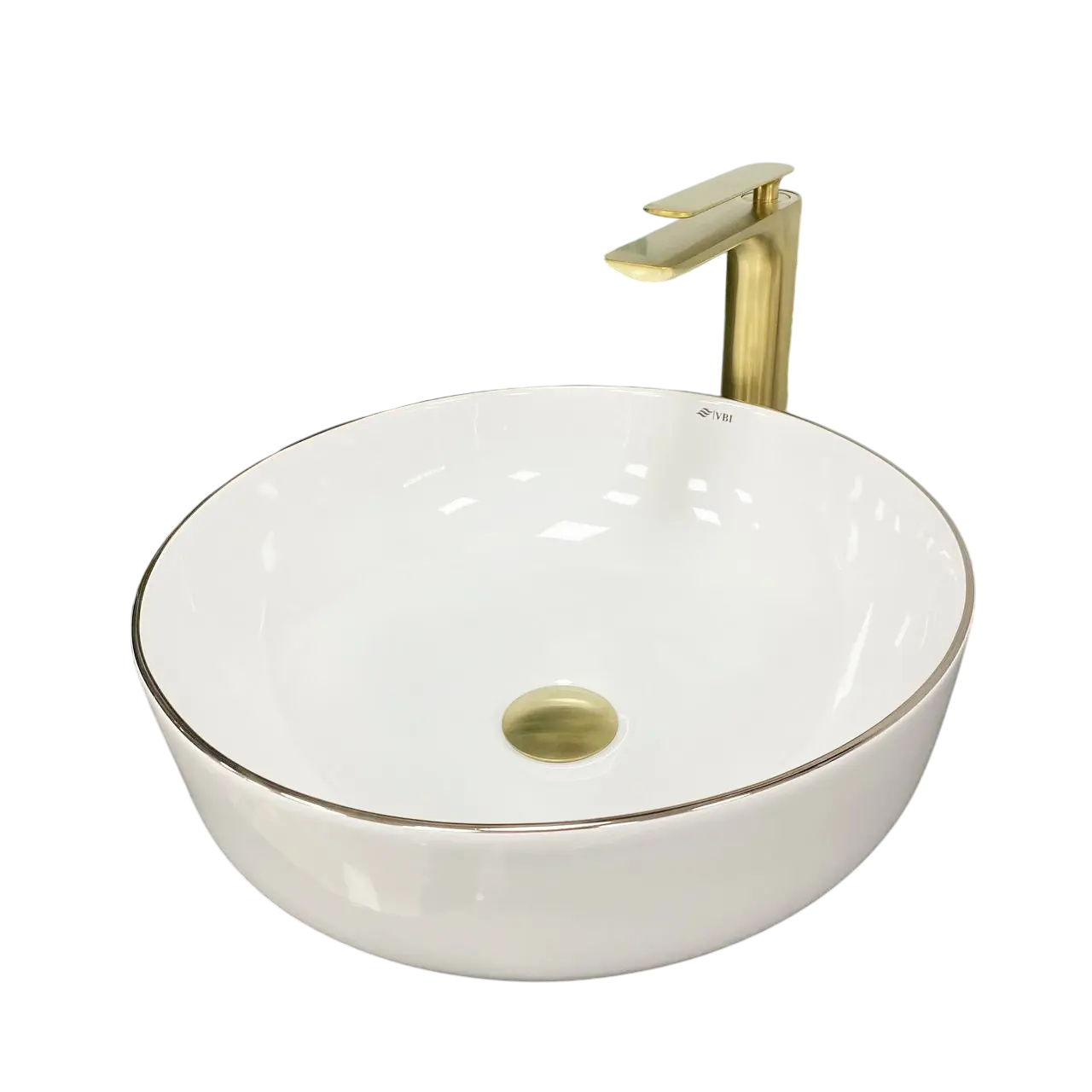 Раковина накладная VBI Bari S White Gold Edge 410 мм круглая Белый (RM-VBI-011605) Раковина накладная VBI Bari S White Gold Edge 410 мм круглая Белый (RM-VBI-011605)