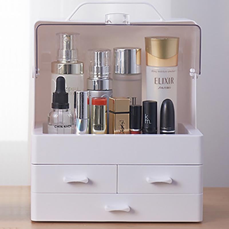 Настільний органайзер для зберігання косметики Cosmetic wow Storage Box LD з ящиками Білий - фото 6