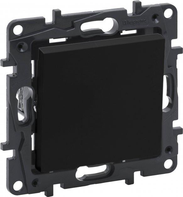 Выключатель без фиксации 1-клавишный Legrand 863509 Niloe Step 6A пластик Черный (11711605)