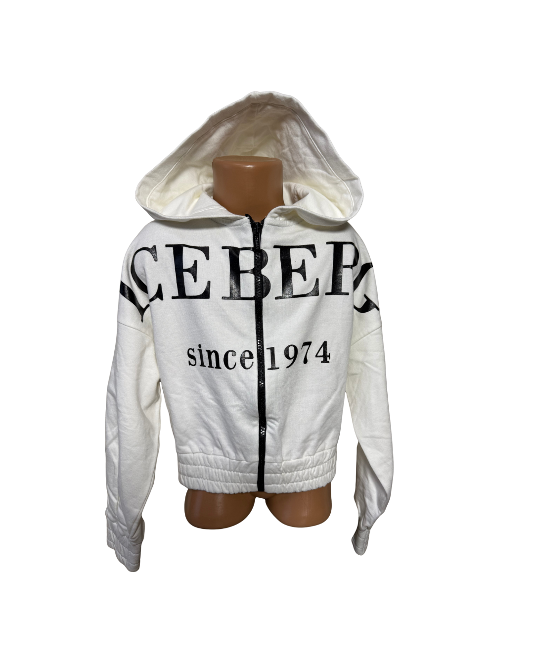 Свитшот для девочки Iceberg на замке с капюшоном и большим логотипом спереди 6–7 лет/116–122 см Белый (4010023ISG)