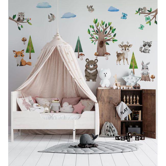 Стикеры детские на стену Лес Sticker Wall SW-00001022 40х80 см 3 листа 120х80 см