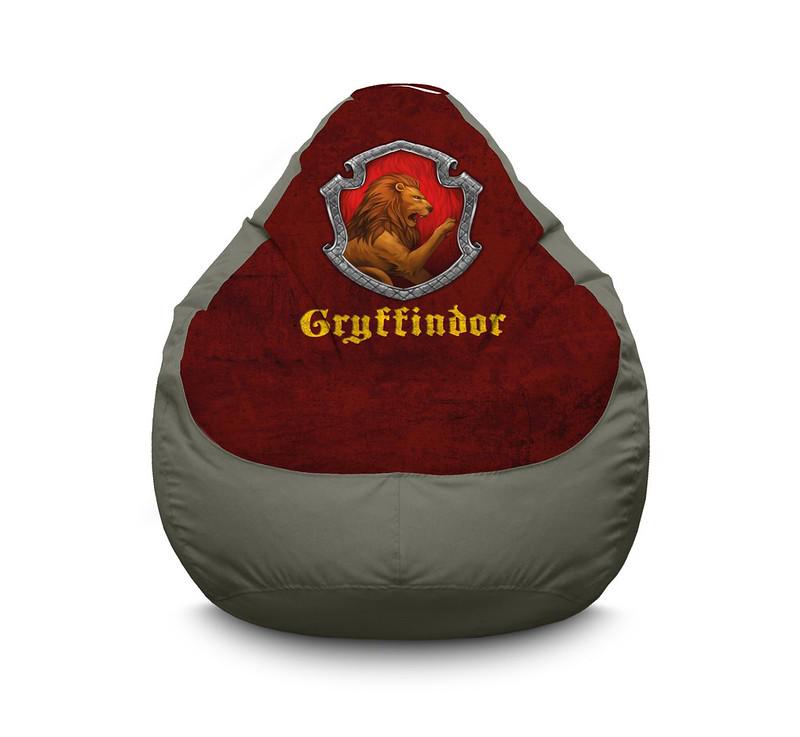 Кресло мешок iPuff Harry Potter Gryffindor Оксфорд XXXL 100х135 см Серый